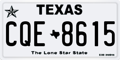 TX license plate CQE8615