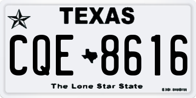 TX license plate CQE8616