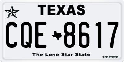 TX license plate CQE8617
