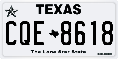 TX license plate CQE8618