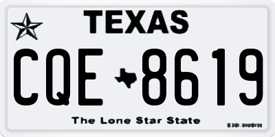 TX license plate CQE8619