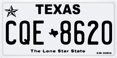 TX license plate CQE8620