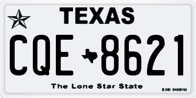 TX license plate CQE8621