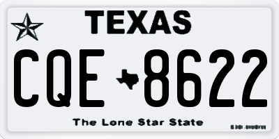 TX license plate CQE8622