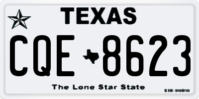 TX license plate CQE8623