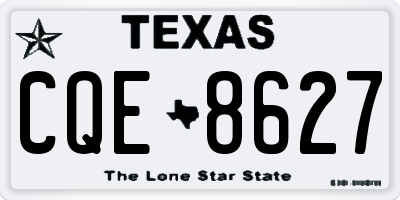 TX license plate CQE8627