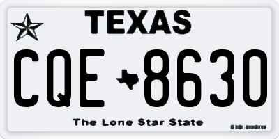 TX license plate CQE8630