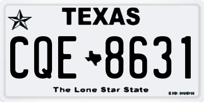 TX license plate CQE8631