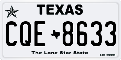 TX license plate CQE8633