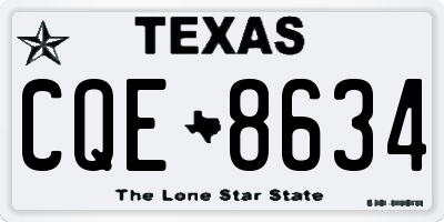 TX license plate CQE8634