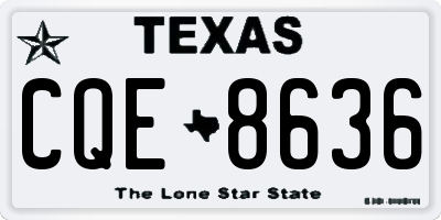 TX license plate CQE8636
