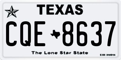 TX license plate CQE8637