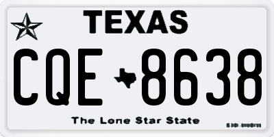TX license plate CQE8638
