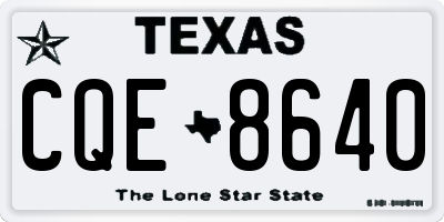 TX license plate CQE8640