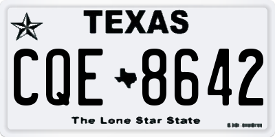 TX license plate CQE8642