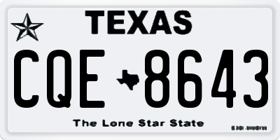 TX license plate CQE8643