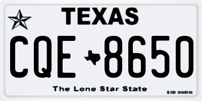 TX license plate CQE8650