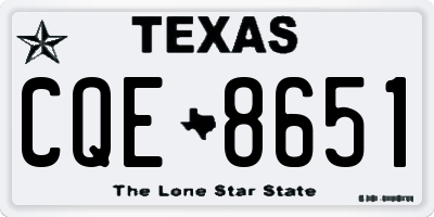 TX license plate CQE8651