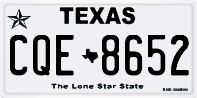 TX license plate CQE8652