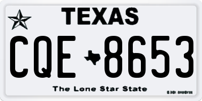 TX license plate CQE8653