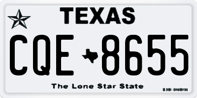 TX license plate CQE8655