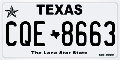 TX license plate CQE8663