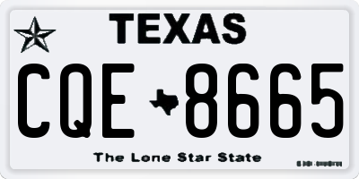 TX license plate CQE8665