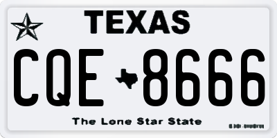 TX license plate CQE8666