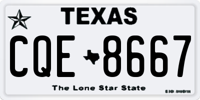 TX license plate CQE8667