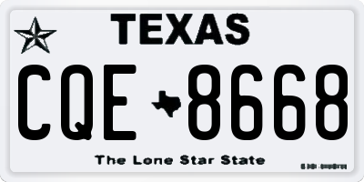 TX license plate CQE8668