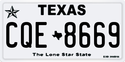 TX license plate CQE8669