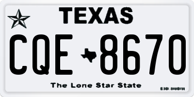TX license plate CQE8670