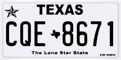 TX license plate CQE8671