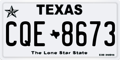 TX license plate CQE8673