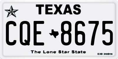 TX license plate CQE8675
