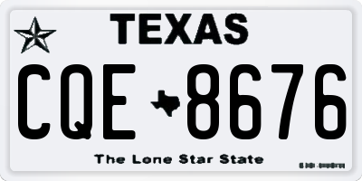 TX license plate CQE8676