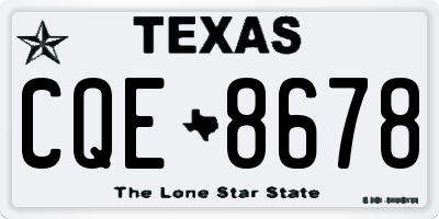 TX license plate CQE8678