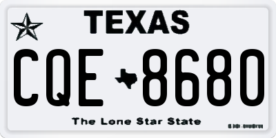 TX license plate CQE8680