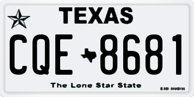 TX license plate CQE8681