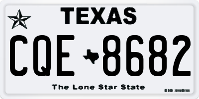 TX license plate CQE8682