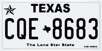 TX license plate CQE8683