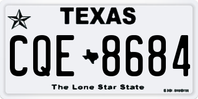 TX license plate CQE8684