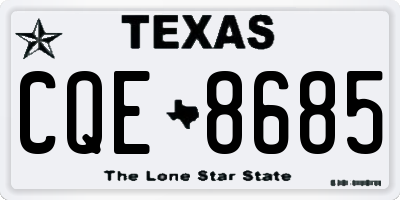 TX license plate CQE8685