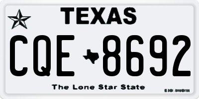 TX license plate CQE8692