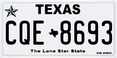 TX license plate CQE8693