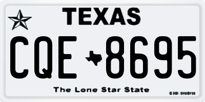 TX license plate CQE8695