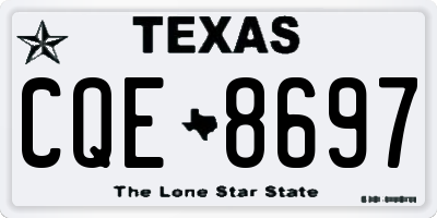 TX license plate CQE8697