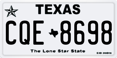 TX license plate CQE8698