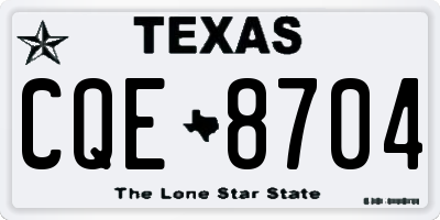 TX license plate CQE8704
