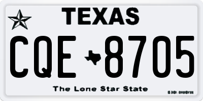 TX license plate CQE8705